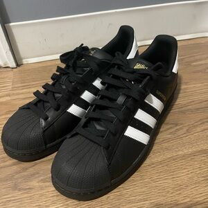 Black Adidas Superstar Sneakers - Classic Shell Toe Shoes